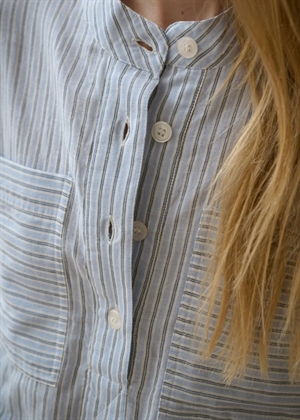 Ayla stripe skjorte Light Blue/Ecru/Navy Moshi Moshi 